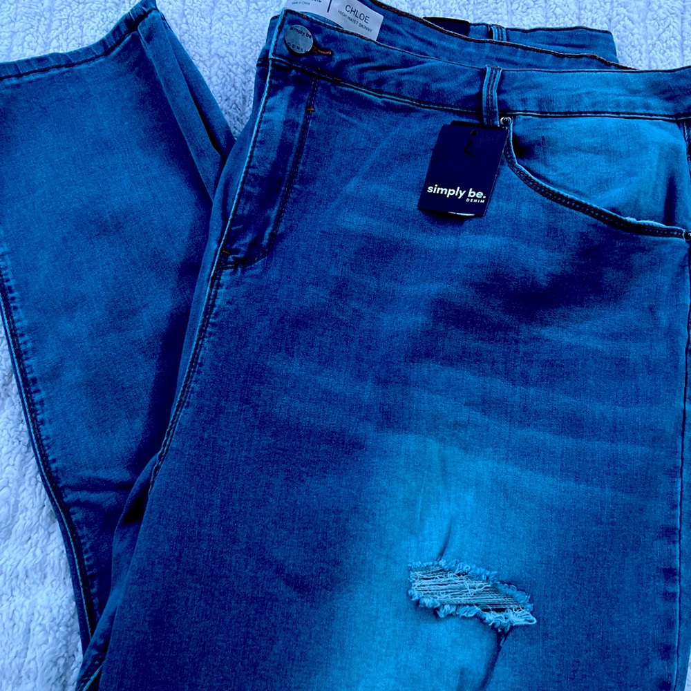 Simply Be Denim Womens Size 26 High Waist Skinny Jeans - New With Tags